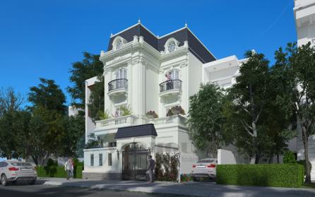 Mẫu thiết kế biệt thự kiểu Pháp 3 tầng đẹp cuốn hút tại Sài Gòn